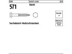 100 x Sechskant-Holzschr. DIN 571 Stahl 10 x 100 (blank/schwarz)