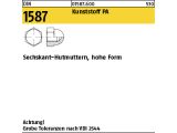 100 x Sechskant-Hutmuttern DIN 1587 M3 Polyamid Kunststoff