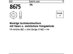 100 x Sechskantmu. mit Fasen ISO 8675 Kl.4 M8x1 (blank/schwarz)