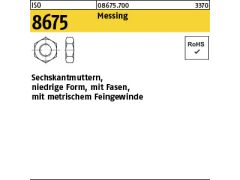 100 x Sechskantmu. mit Fasen ISO 8675 Messing M10x1