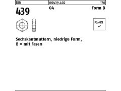 100 x Sechskantmuttern DIN 439 04 BM 2 (blank/schwarz)