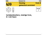 100 x Sechskantmuttern DIN 439 Messing BM 8 vernickelt