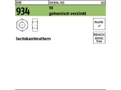 100 x Sechskantmuttern DIN 934 Kl.10 M18 verzinkt