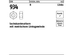 100 x Sechskantmuttern DIN 934 Kl.8 M6-LH (blank/schwarz)