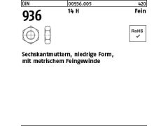 100 x Sechskantmuttern DIN 936 14 H M8 x 1 (blank/schwarz)