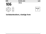 100 x Sechskantmuttern DIN 936 17 H M16 (blank/schwarz)
