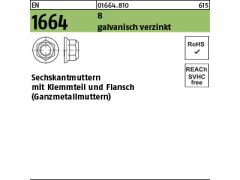 100 x Sechskantmuttern EN 1664 Kl.8 M5 verzinkt