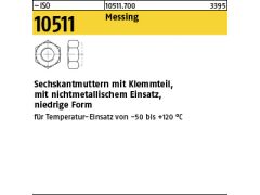 100 x Sechskantmuttern ISO 10511 Messing M4