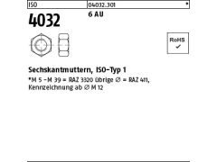 100 x Sechskantmuttern ISO 4032 6 Au M1,7