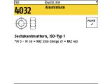 100 x Sechskantmuttern ISO 4032 Leichtmetall M4 Aluminium