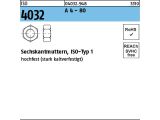 100 x Sechskantmuttern ISO 4032 M10 Edelstahl A4-80