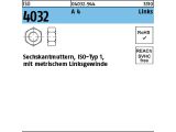 100 x Sechskantmuttern ISO 4032 M5 -Linksgewinde...