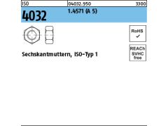 100 x Sechskantmuttern ISO 4032 M8 Edelstahl A5