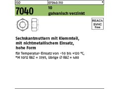 100 x Sechskantmuttern ISO 7040 Kl.10 M10 verzinkt