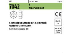 100 x Sechskantmuttern ISO 7042 Kl.8 M5 feuerverzinkt