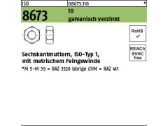 100 x Sechskantmuttern ISO 8673 Kl.10 M16x1,5 verzinkt
