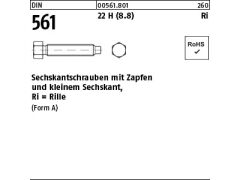 100 x Sechskantschrauben DIN 561 22H / 8.8 AM 6 x 25 (blank/schwarz)