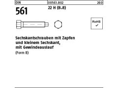 100 x Sechskantschrauben DIN 561 22H / 8.8 BM 6 x 12 (blank/schwarz)