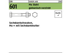 100 x Sechskantschrauben DIN 601 Mu St. M12 x 40 verzinkt