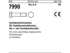 100 x Sechskantschrauben DIN 7990 +Mutter 4.6/CE M12x55 (blank/schwarz)
