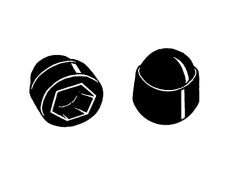 100 x Abdeckkappen für Sechskantschrauben - Schwarz für SW 10