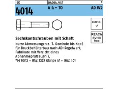 100 x Sechskantschrauben ISO 4014 M10 x 60 AD-W2 Edelstahl A4-70