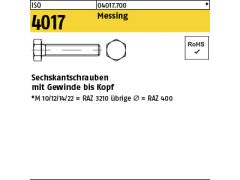 100 x Sechskantschrauben ISO 4017 Messing M4 x 40