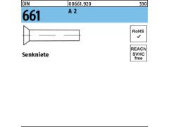 100 x Senkniete DIN 661 5 x 20 Edelstahl A2