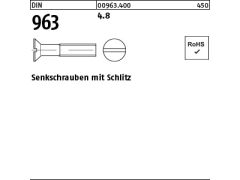 100 x Senkschrauben mit Schlitz DIN 963 4.8 M8 x 100 (blank/schwarz)