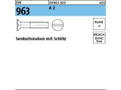 100 x Senkschrauben mit Schlitz DIN 963 M6 x 18 Edelstahl A2