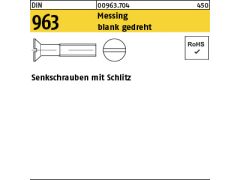100 x Senkschrauben mit Schlitz DIN 963 Messing M1,6 x 4 blank gedreht