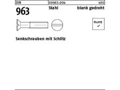 100 x Senkschrauben mit Schlitz DIN 963 Stahl M1,6 x 12 blank gedreht (blank/schwarz)