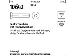 100 x Senkschrauben ISO 10642 8.8 M12x20