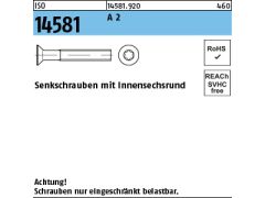 100 x Senkschrauben ISO 14581 M8x25 -T45 Edelstahl A2
