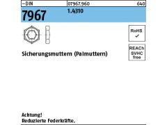 100 x Sicherungsmuttern DIN 7967 1.4310 M8 rostfrei