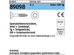 100 x Spanplattenschrauben Senkkopf CE 6x160 -T25 TG Edelstahl A2