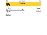 100 x Splinte DIN 94 Messing 6,3x50