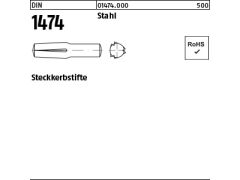 100 x Steckkerbstifte DIN 1474 Stahl 6 x 12 (blank/schwarz)