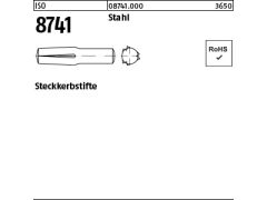 100 x Steckkerbstifte ISO 8741 Stahl 4x18 (blank/schwarz)