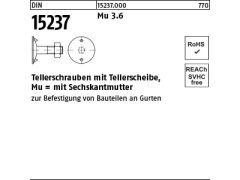 100 x Tellerschrauben DIN 15237 M8x50 Mutter + Tellerscheibe (blank/schwarz)