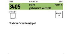 100 x Trichter-Schmiernippel DIN 3405 Form A M8 x 1 verzinkt