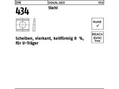 100 x U-Scheiben DIN 434 Stahl / ÜH 11 Neigung 8 % (blank/schwarz)