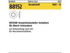 100 x Unverlierbar-Scheiben Kunststoff für Blechschrauben=4,8 / 5,0 x 10,1,6