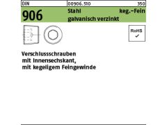 100 x Verschlußschrauben DIN 906 Stahl M8 x 1 verzinkt