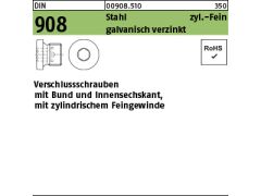 100 x Verschlußschrauben DIN 908 Stahl M10 x 1 verzinkt