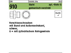 100 x Verschlussschrauben DIN 910 Stahl G 1/4 A verzinkt