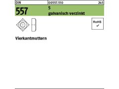 100 x Vierkantmuttern DIN 557 5 M6 verzinkt