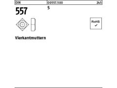 100 x Vierkantmuttern DIN 557 5 M8 (blank/schwarz)