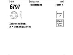 100 x Zahnscheiben DIN 6797 Federstahl Form A 25 (blank/schwarz)
