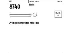 100 x Zylinder Kerbstifte mit Fase ISO 8740 Stahl 4x6 (blank/schwarz)